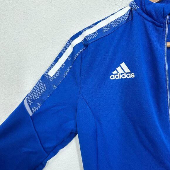 Adidas Women's Size Small Cobalt Blue Track Jacket Running Outdoors Soccer NWT - Picture 14 of 15